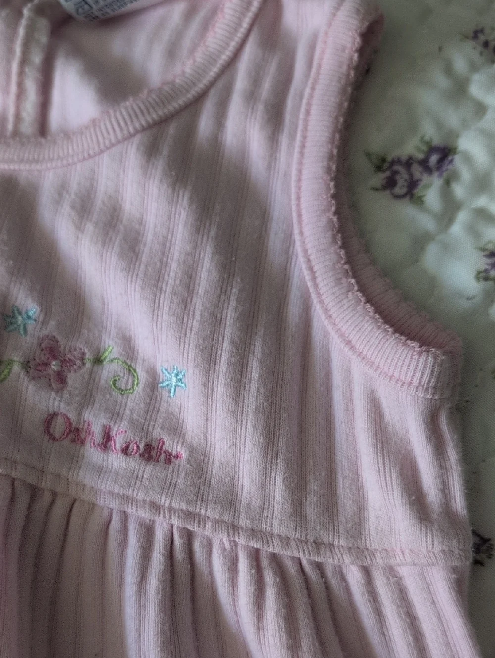 Vintage Oshkosh Bgosh Girls Pink Romper Baby 6-9 Months